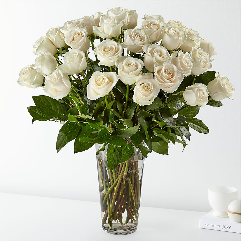 Long Stem White Rose Bouquet – Park Lake Flowers, Mc Gregor TX