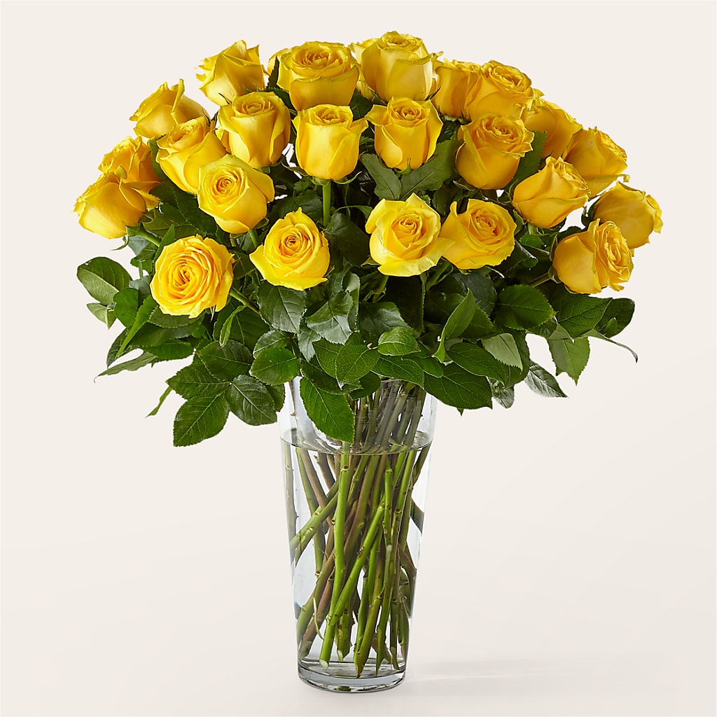 Long Stem Yellow Rose Bouquet – Park Lake Flowers, Mc Gregor TX