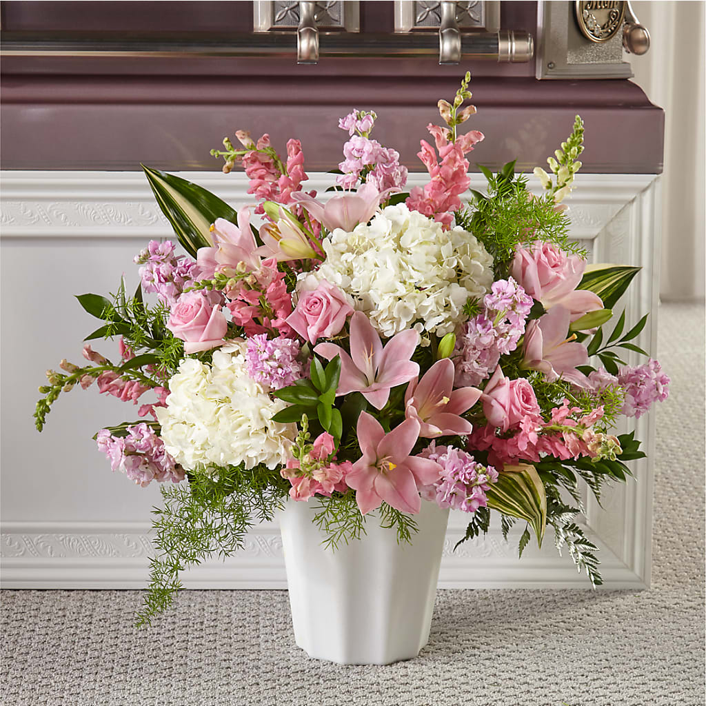 Simply Serene Floor Basket – Park Lake Flowers, Mc Gregor TX