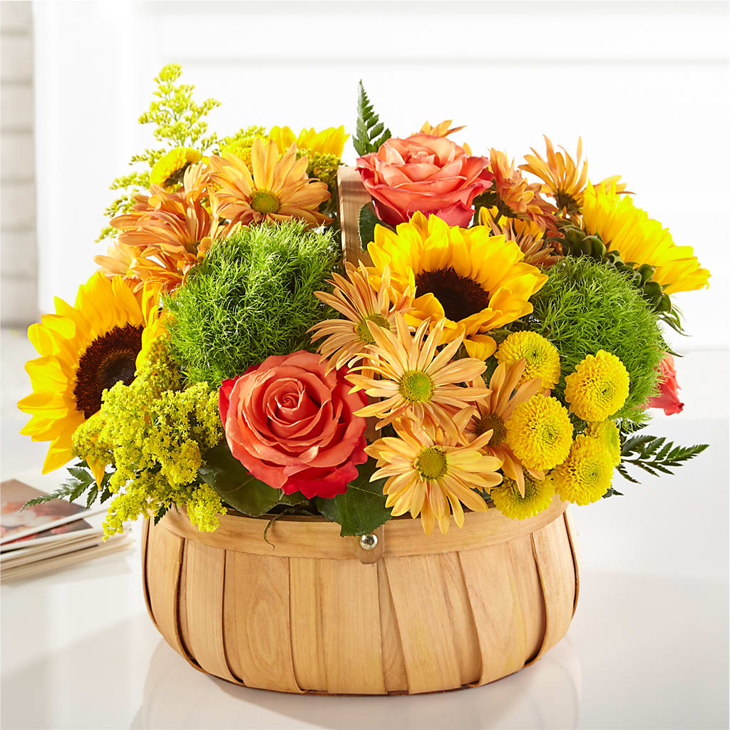 Harvest Sunflower Basket – Park Lake Flowers, Mc Gregor TX