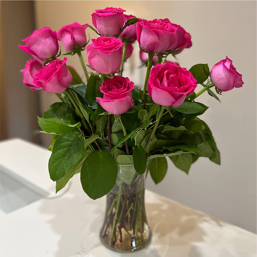 Long Stem Pink Rose Bouquet –  Park Lake Flowers, Mc Gregor TX