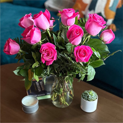 Long Stem Pink Rose Bouquet –  Park Lake Flowers, Mc Gregor TX