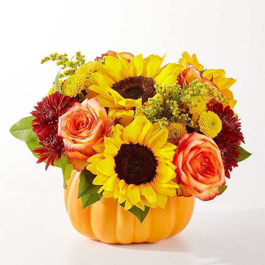 Golden Gourd Pumpkin Bouquet –  Park Lake Flowers, Mc Gregor TX