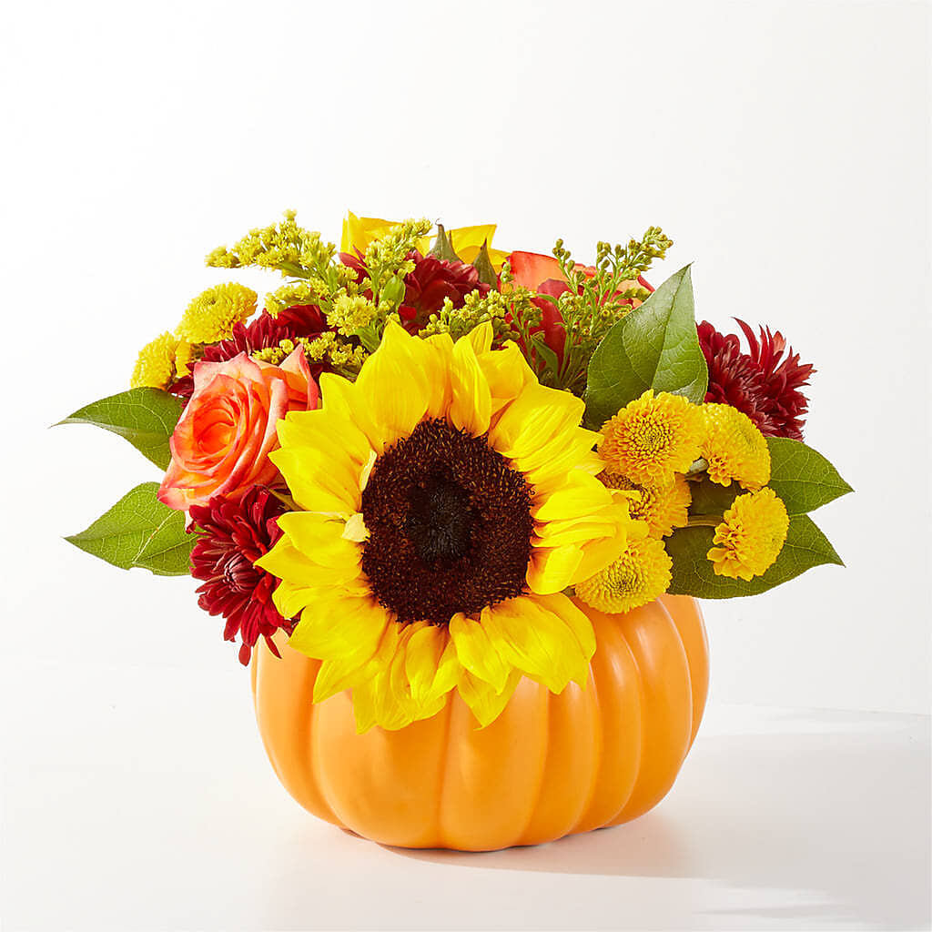 Golden Gourd Pumpkin Bouquet –  Park Lake Flowers, Mc Gregor TX