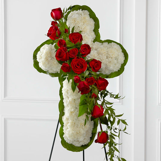 Floral Cross Easel –  Park Lake Flowers, Mc Gregor TX