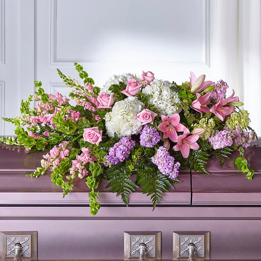 Life's Gratitude Casket Spray –  Park Lake Flowers, Mc Gregor TX