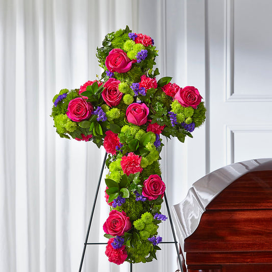 Tribute Rose Floral Cross –  Park Lake Flowers, Mc Gregor TX
