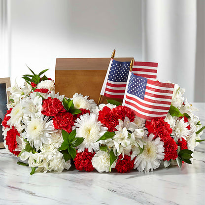 Spirit of Patriotism Cremation Adornment –  Park Lake Flowers, Mc Gregor TX