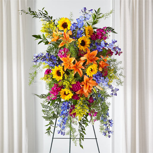 Sunlit Memories Standing Spray (Standard) –  Park Lake Flowers, Mc Gregor TX
