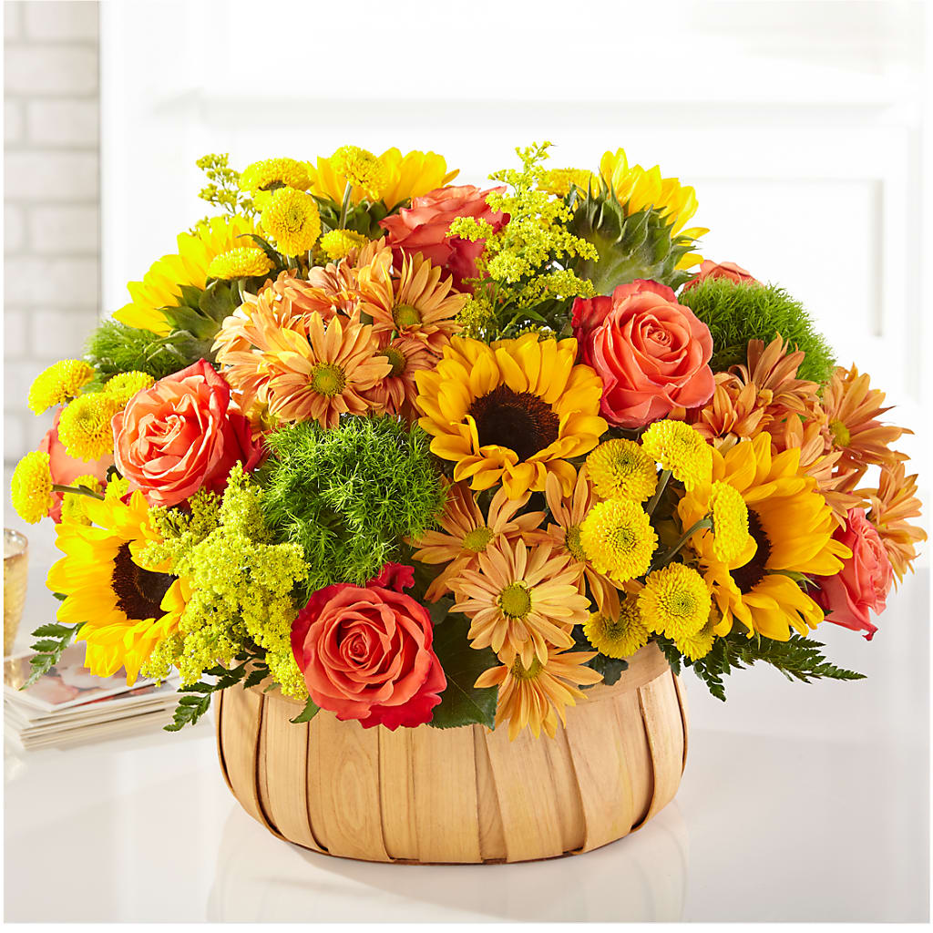 Harvest Sunflower Basket –  Park Lake Flowers, Mc Gregor TX