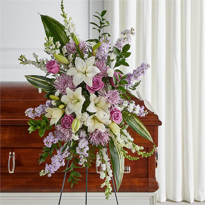 Grateful Hearts Standing Spray –  Park Lake Flowers, Mc Gregor TX