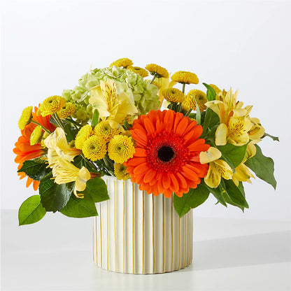 Autumn Sunshine Bouquet with Ivory Vase –  Park Lake Flowers, Mc Gregor TX