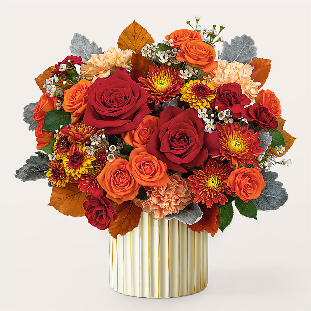 Merlot Bouquet with Ivory Vase –  Park Lake Flowers, Mc Gregor TX