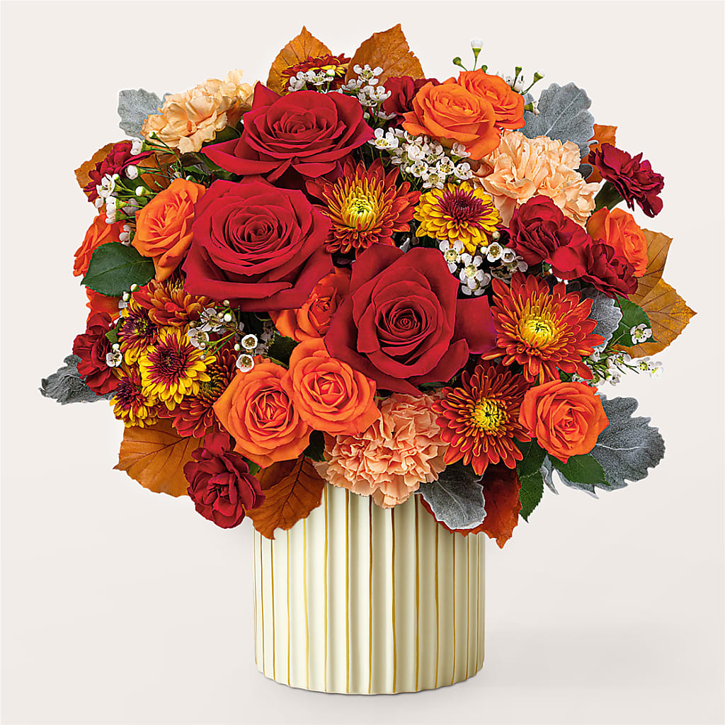 Merlot Bouquet with Ivory Vase –  Park Lake Flowers, Mc Gregor TX